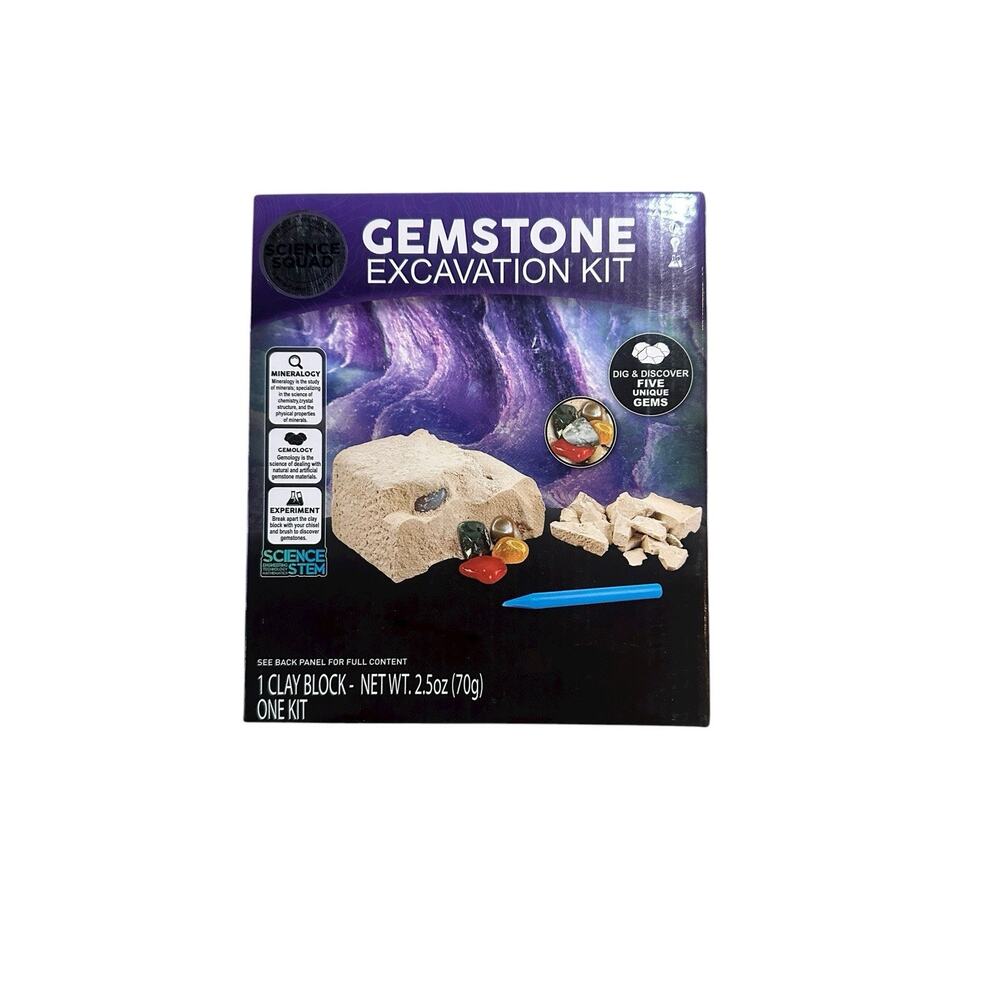 Science Squad Gemstone Excavation Kit Includes Everything You Need New In box